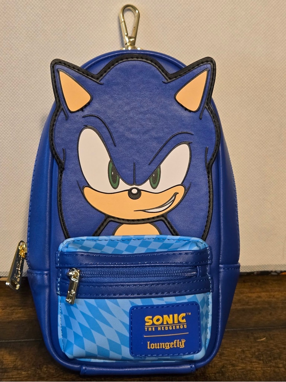 Loungefly Blue Sonic The Hedgehog Zippered Pouch Mini Bag